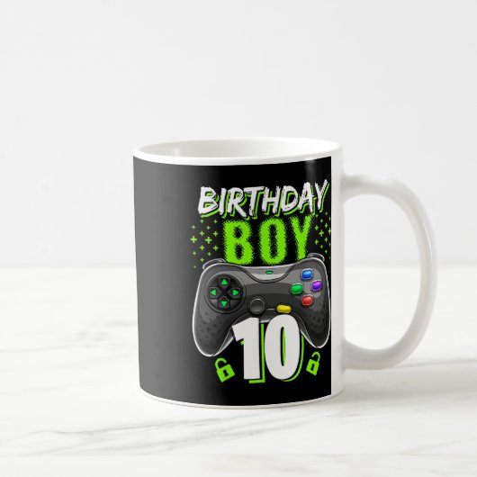 Birthday Boy 10 Video Game Controller Gamer 10th B Koffiemok (Rechts)
