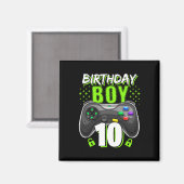 Birthday Boy 10 Video Game Controller Gamer 10th B Magneet (Voorkant / Achterkant)