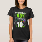 Birthday Boy 10 Video Game Controller Gamer 10th B T-shirt (Voorkant)