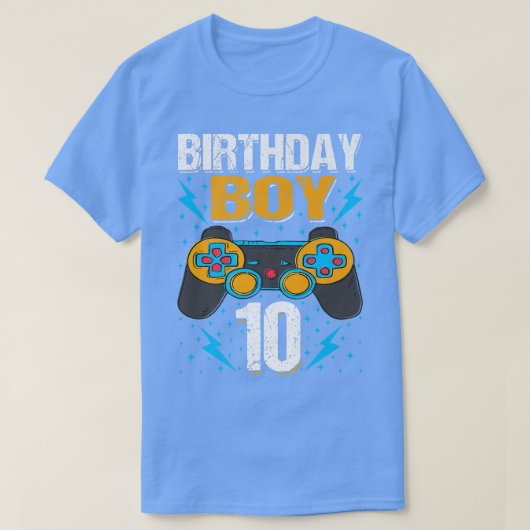 Birthday Boy 10 Video Game Controller Gamer 10th B T-shirt (Design voorkant)