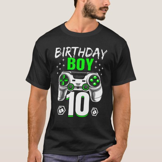 Birthday Boy 10 Video Game Controller Gamer 10Th B T-shirt (Voorkant)