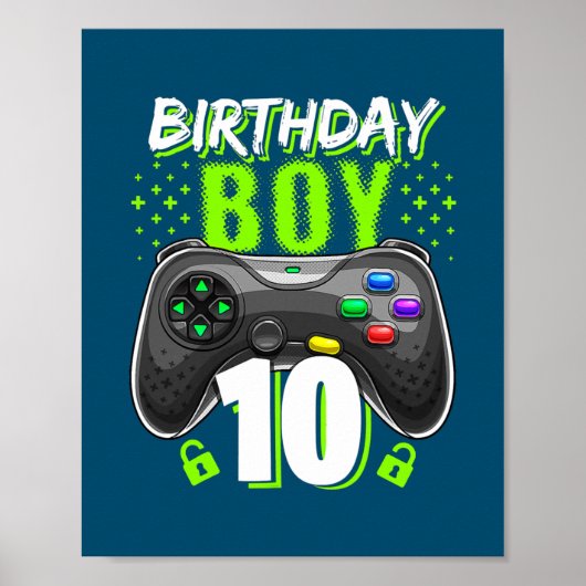 Birthday Boy 10 Videogamer 10th Poster (Voorkant)