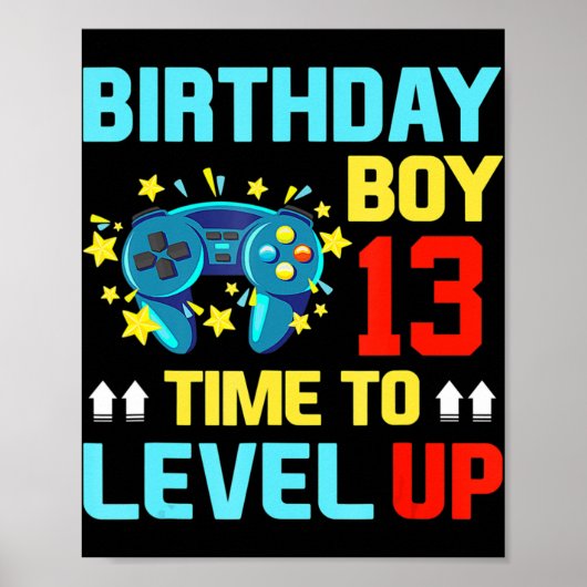 Birthday Boy 13 13 de Oude Videospelen Gift Kinder Poster (Voorkant)