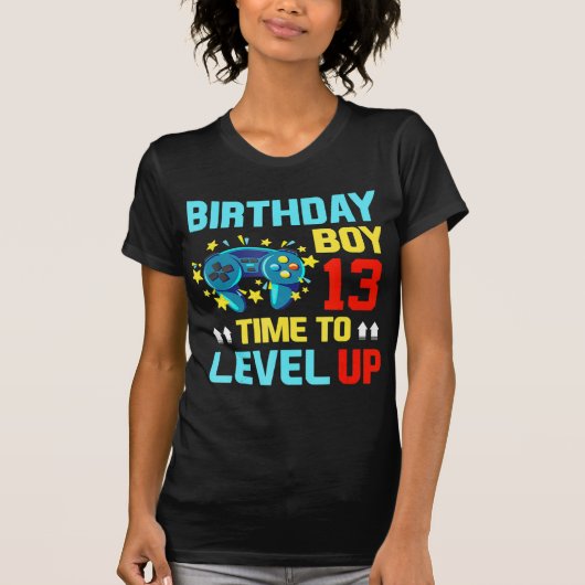 Birthday Boy 13 13 de Oude Videospelen Gift Kinder T-shirt (Voorkant)
