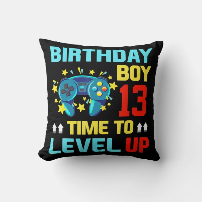 Birthday Boy 13  13 Year Old Video Games Gift Kids Kussen (Voorkant)