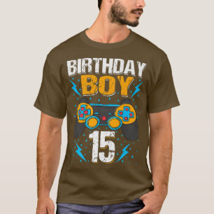 Birthday Boy 15 Video Game Controller Gamer 15th B T-shirt