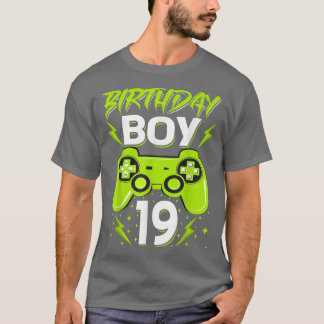 Birthday Boy 19 Video Game Controller Gamer 19th B T-shirt