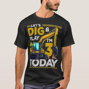 Birthday Boy 3 Construction 3rd Birthday Birthday  T-shirt