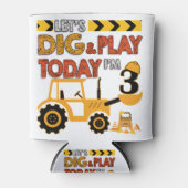 Birthday Boy 3 Construction 3rd Birthday Excavator Blikjeskoeler (Voorkant)