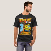 Birthday Boy 3 Construction 3rd Birthday Excavator T-shirt (Voorkant volledig)