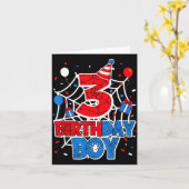 Birthday Boy 3 Year Old Sders 3rd Birthday Kids Kaart (Gele Bloem)