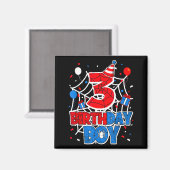 Birthday Boy 3 Year Old Sders 3rd Birthday Kids Magneet (Voorkant / Achterkant)