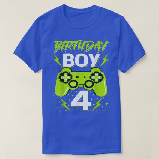 Birthday Boy 4 Video Game Controller Gamer 4th Bir T-shirt (Design voorkant)