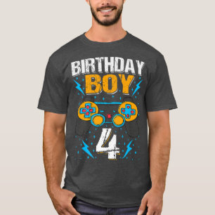 Birthday Boy 4 Video Game Controller Gamer 4th Bir T-shirt