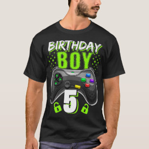 Birthday Boy 5 Video Game Controller Gamer 5th Bir T-shirt