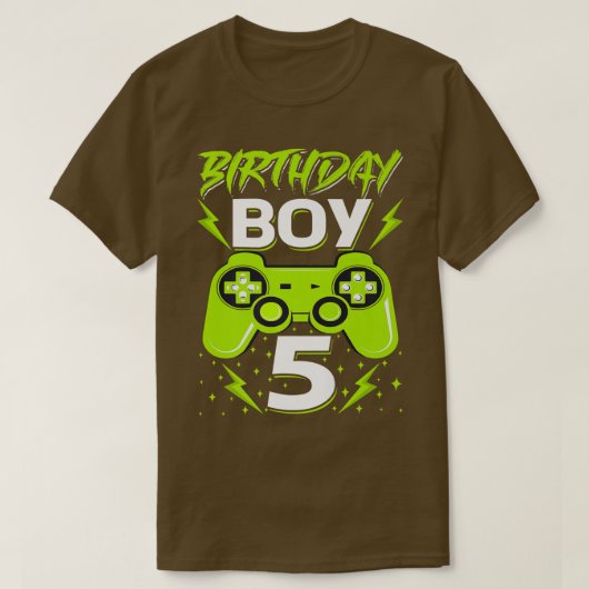 Birthday Boy 5 Video Game Controller Gamer 5th Bir T-shirt (Design voorkant)