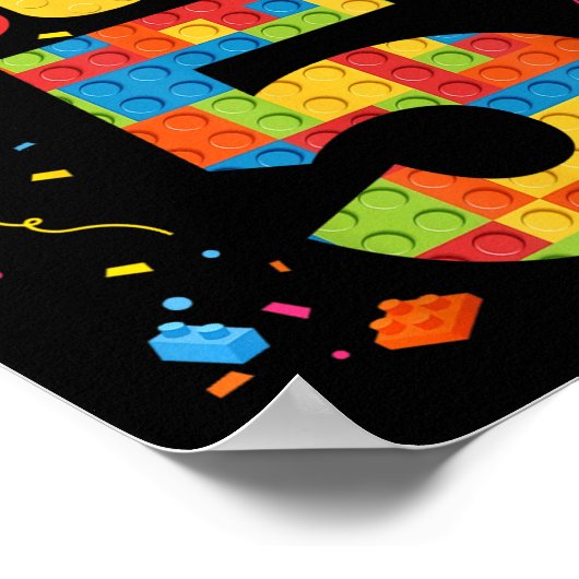 Birthday Boy 5 Year Old Building Blocks 5th Birthd Poster (Hoek)