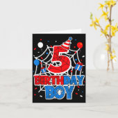 Birthday Boy 5 Year Old Sders 5th Birthday Kids Kaart (Gele Bloem)