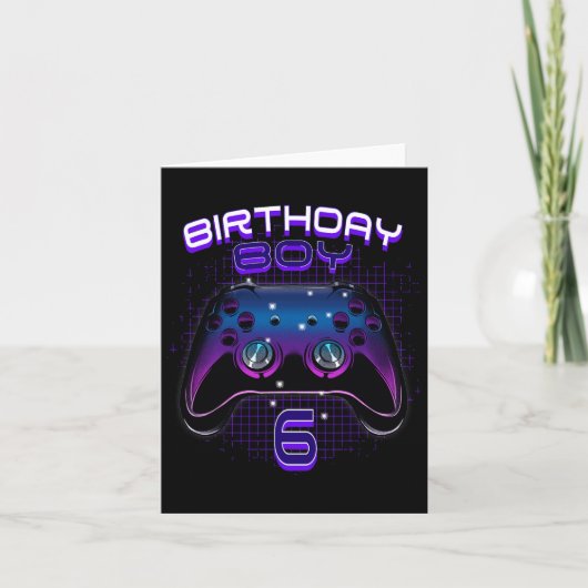Birthday Boy 6 Video Game Controller Gamer 6th Bir Kaart (Voorkant)