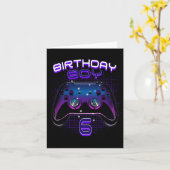 Birthday Boy 6 Video Game Controller Gamer 6th Bir Kaart (Gele Bloem)