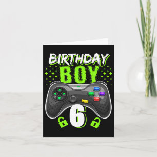 Birthday Boy 6 Video Game Controller Gamer 6th Bir Kaart