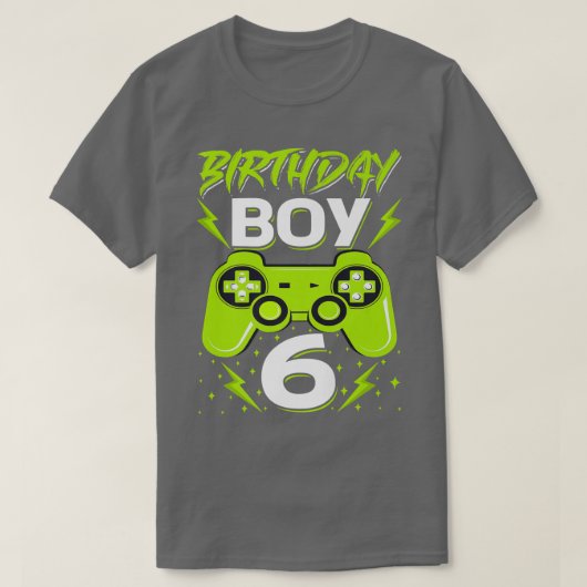 Birthday Boy 6 Video Game Controller Gamer 6th Bir T-shirt (Design voorkant)