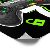 Birthday Boy 7 Video Game Controller Gamer 7th Bir Poster (Hoek)