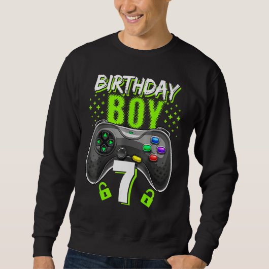 Birthday Boy 7 Video Game Controller Gamer 7th Bir Trui (Voorkant)