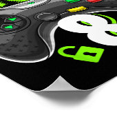 Birthday Boy 8 Video Game Controller Gamer 8th Bir Poster (Hoek)