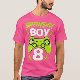 Birthday Boy 8 Video Game Controller Gamer 8th Bir T-shirt