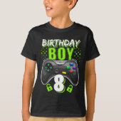 Birthday Boy 8 Video Game Controller Gamer 8th Bir T-shirt (Voorkant)