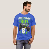 Birthday Boy 8 Video Game Controller Gamer 8th T-shirt (Voorkant volledig)