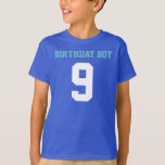 Birthday Boy 9 T-shirt<br><div class="desc">Feestvarken 9 Voor iemand die negen  jaar is geworden.</div>