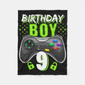 Birthday Boy 9 Video Game Controller Gamer 9th Bir Fleece Deken (Voorkant)