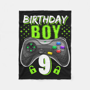 Birthday Boy 9 Video Game Controller Gamer 9th Bir Fleece Deken