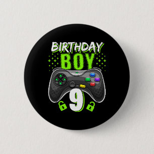 Birthday Boy 9 Video Game Controller Gamer 9th Bir Ronde Button 5,7 Cm