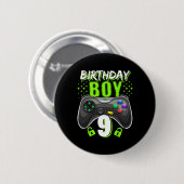 Birthday Boy 9 Video Game Controller Gamer 9th Bir Ronde Button 5,7 Cm (Voorkant /achterkant)