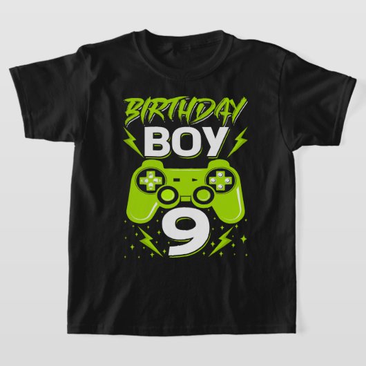 Birthday Boy 9 Video Game Controller Gamer 9th Bir T-shirt (Laagn)