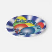 Birthday Boy Balloons Blue Party Borden Papieren Bordje (Gekanteld)