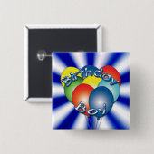 Birthday Boy Balloons Button (Voorkant /achterkant)