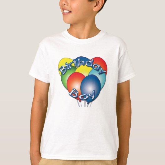 Birthday Boy Balloons T-Shirt (Voorkant)