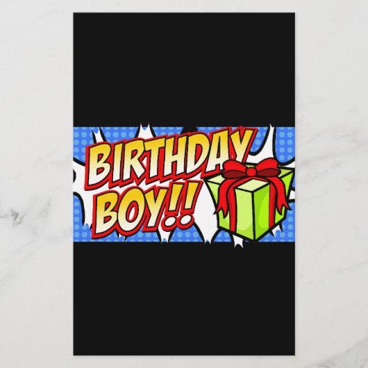 Birthday Boy Banner Briefpapier (Voorkant)