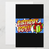 Birthday Boy Banner Briefpapier (Voorkant / Achterkant)