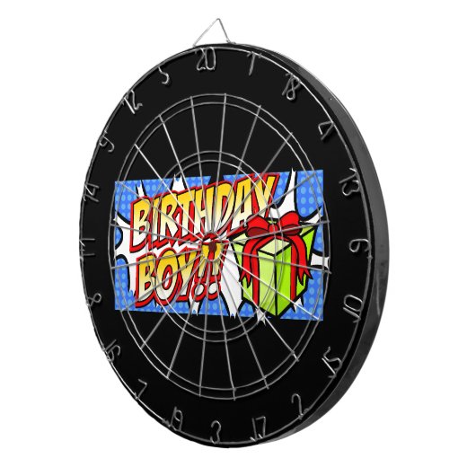 Birthday Boy Banner Dartbord (Voorkant Rechts)
