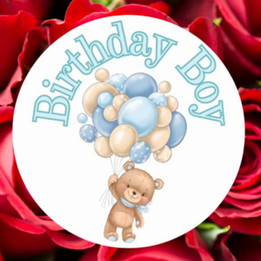 Birthday Boy Beer Baby shower Ronde Sticker