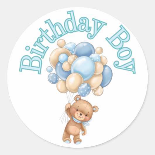 Birthday Boy Beer Baby shower Ronde Sticker (Voorkant)