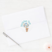 Birthday Boy Beer Baby shower Ronde Sticker (Envelop)