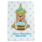 Birthday Boy Beer Personalized Medium Cadeauzakje (Achterkant)