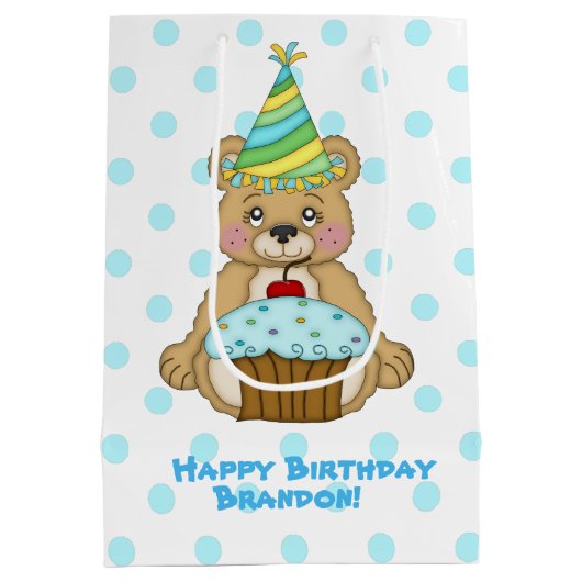 Birthday Boy Beer Personalized Medium Cadeauzakje (Achterkant)