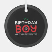 Birthday Boy - Birthday op Kerstmis Glas Ornament (Voorkant)
